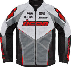 Куртка Icon Hooligan Ultrabolt мотоциклетная, серый/черный/красный
