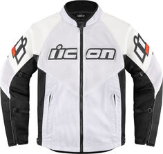 Куртка кожаная Icon Mesh AF мотоциклетная, белый