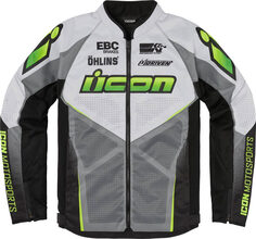 Куртка Icon Hooligan Ultrabolt мотоциклетная, серый/зеленый