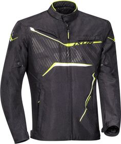 Куртка Ixon Slash Light для мотоцикла текстильная, черно-бело-желтая