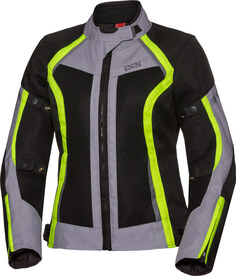 Куртка IXS Sport Andorra-Air Женская для мотоцикла текстиля, черно-серо-неоновая