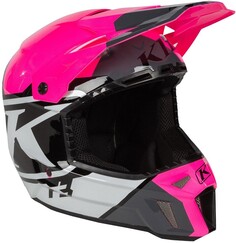 Шлем Klim F3 Disarray для мотокросса, розово-серый