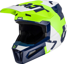 Шлем Leatt 2.5 Tricolor для мотокросса, зелено-синий