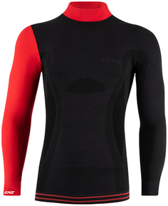 Рубашка Lenz 6.0 Merino Turtle Neck с длинными рукавами, черно-красная
