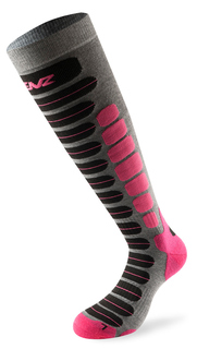 Носки Lenz Skiing 2.0, черно-розовые