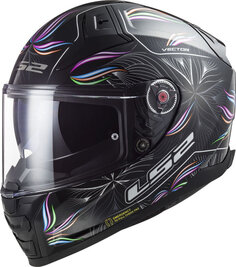 Шлем LS2 Vector II Tropical, черный/фиолетовый