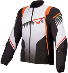 Куртка Macna Charger текстильная мотоциклетная, черный/белый/желто-красный