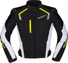 Куртка Modeka Lineos мотоциклетная текстильная, черный/белый/желтый