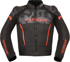 Куртка Modeka Valyant мотоциклетная кожаная, черный/красный