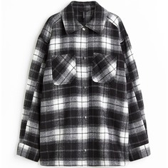 Куртка-рубашка H&amp;M Plaid, черный/белый H&M