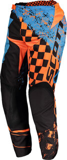 Детские мотоциклетные брюки Scott 350 Track с регулируемой талией, оранжевый/синий/черный