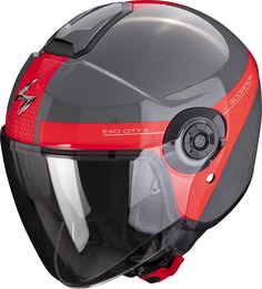 Scorpion Exo-City II Short Реактивный шлем, серый/красный