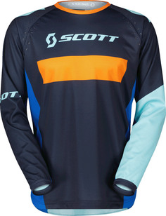Кофта Scott 350 Race Evo 2023 с круглым вырезом, синий/оранжевый/голубой