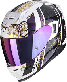 Женский шлем Scorpion EXO-520 Evo Air Fasta с логотипом, белый/золотистый