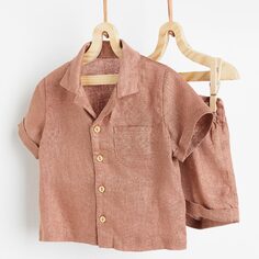 Пижама H&amp;M Linen Set, 2 предмета, пыльно-красный H&M