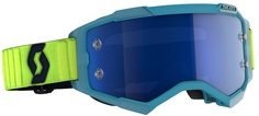 Мотоциклетные очки Scott Fury Chrome с логотипом, синий/желтый