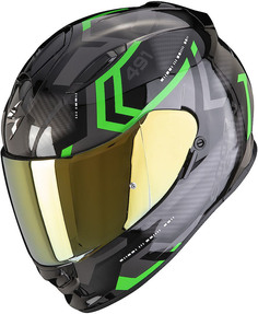 Шлем Scorpion EXO-491 Spin с логотипом, черный/зеленый