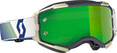 Мотоциклетные очки Scott Fury Chrome 2023 с логотипом, синий/зеленый