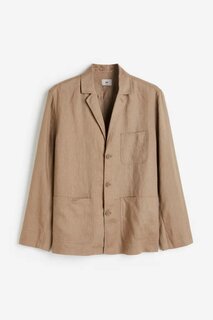 Пиджак Regular Fit Unconstructed Linen, бежевый H&M