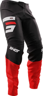 Мотоциклетные брюки Shot Devo Reflex с логотипом, черный/красный