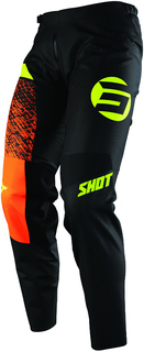 Детские мотоциклетные брюки Shot Devo Roll с регулируемым поясом, черный/оранжевый