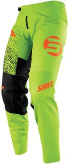 Детские мотоциклетные брюки Shot Devo Roll с регулируемым поясом, зеленый/оранжевый