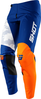 Мотоциклетные брюки Shot Contact Camo с логотипом, синий/оранжевый