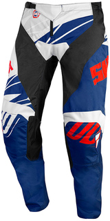 Детские мотоциклетные брюки Shot Devo Ventury с логотипом, синий/красный