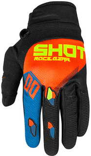 Перчатки Shot Neon Contact Trust для мотокросса, синий/оранжевый