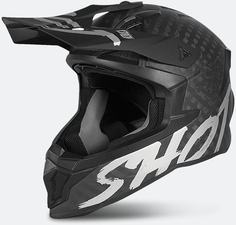 Шлем Shot Lite Solid Carbon со съемной подкладкой, черный/белый