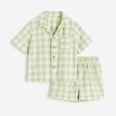 Комплект детской одежды рубашка и шорты H&amp;M Patterned, светло-зеленый H&M
