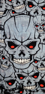 Шарф Modeka Skulls Grey многофункциональный с рисунком