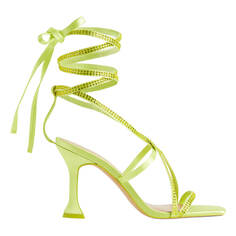 Босоножки H&amp;M Spool-heeled Satin, желтовато-зеленый H&M