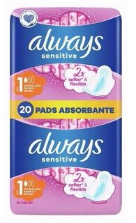 Always Ultra Sensitive Normal Plus гигиенические салфетки, 20 шт.