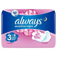 Always Ultra Sensitive Night гигиенические салфетки, 7 шт.