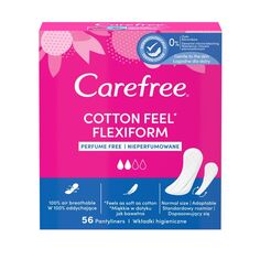 Carefree Cotton Feel FlexiForm ежедневные прокладки, 56 шт.