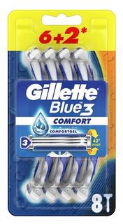 Gillette Blue3 Comfort бритва для мужчин, 8 шт.