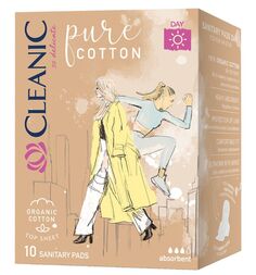 Cleanic Pure Cotton Day гигиенические салфетки, 10 шт.