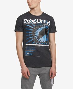 Мужская футболка с рисунком star burst Ecko Unltd, серый
