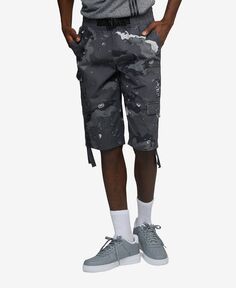 Мужские шорты-карго big and tall puller с регулируемым ремнем, комплект из 2 предметов Ecko Unltd, серый