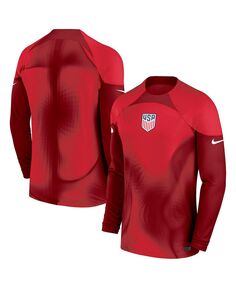 Футболка Nike Men&apos;s Maroon USMNT 2022/23, красный/темно-серый