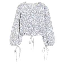Блузка H&amp;M Lace Detailed, белый | цветочный H&M