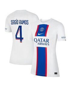 Женская футболка sergio ramos white paris saint-germain 2022/23 third breathe stadium replica player jersey Nike, белый