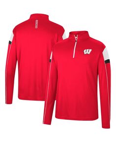 Красная мужская ветровка wisconsin badgers golf match с молнией на четверть Colosseum, красный