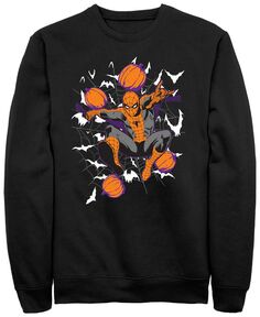 Мужской флисовый пуловер с круглым вырезом marvel spidey webs Fifth Sun, черный