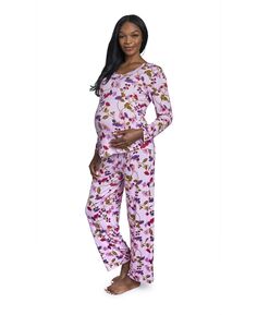 Женский пижамный комплект laina top &amp; pants для беременных и кормящих мам Everly Grey, мульти
