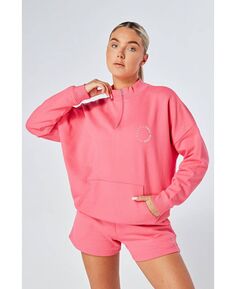 Свитшот essentials oversized с воротником-стойкой и молнией - розовый Twill Active, розовый