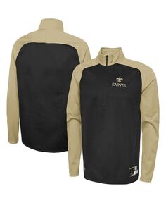Мужская черная куртка new orleans saints combine authentic o-line raglan half-zip jacket New Era, черный