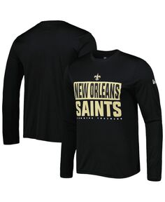 Мужская черная футболка new orleans saints combine authentic offsides с длинным рукавом New Era, черный