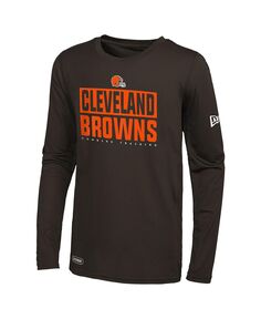 Мужская коричневая футболка с длинным рукавом cleveland browns combine authentic offsides New Era, коричневый